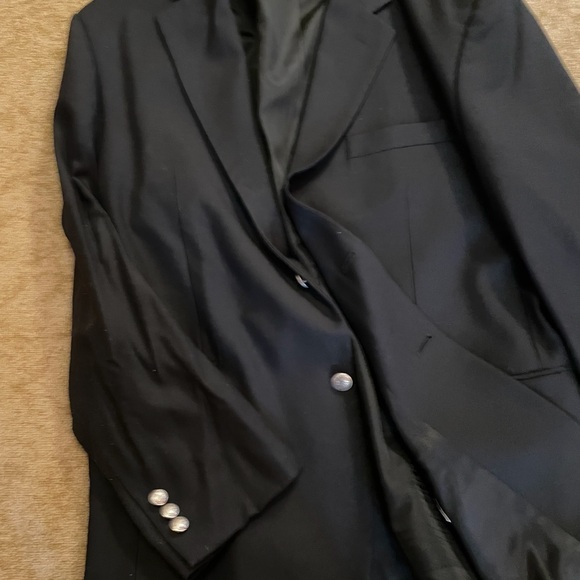 UOMO ELEGANT  men's  wool blend dark Black blazer size 44 R - Picture 2 of 6